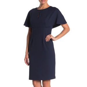 Trina Turk Navy Flutter Sleeve Dress